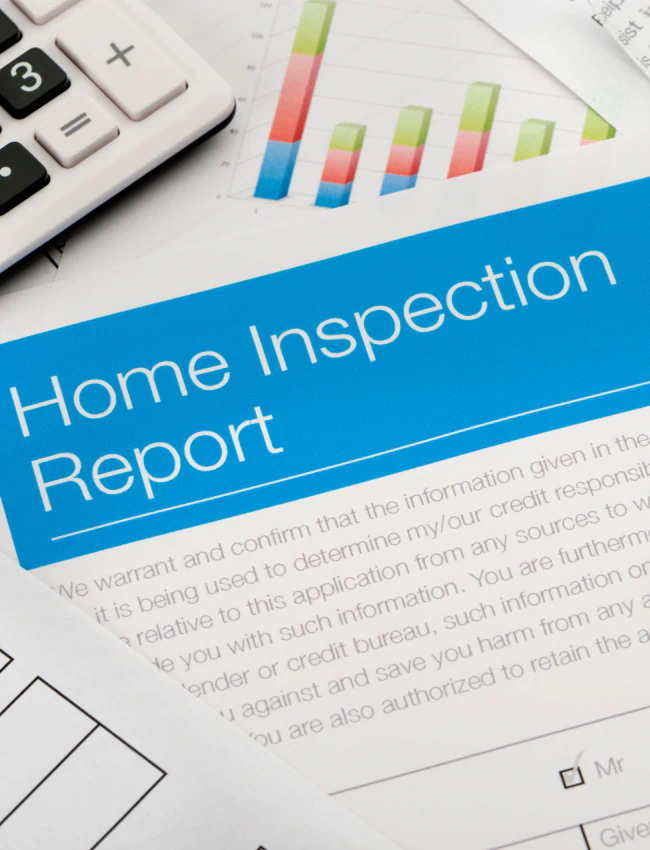 close up shot home inspection report